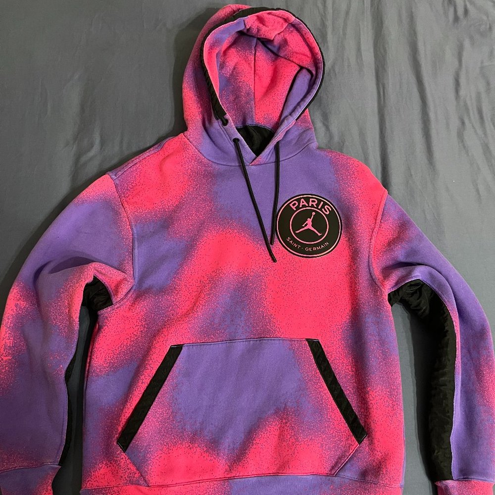 Nike Jordan X PSG Men’s Tie-dye Pullover Hoodie & Pants Large Purple Pink